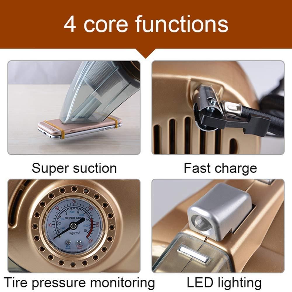 Portable Auto Air Pump & Vacuum: Corded Car Duster with Built-in Digital Tire Inflator