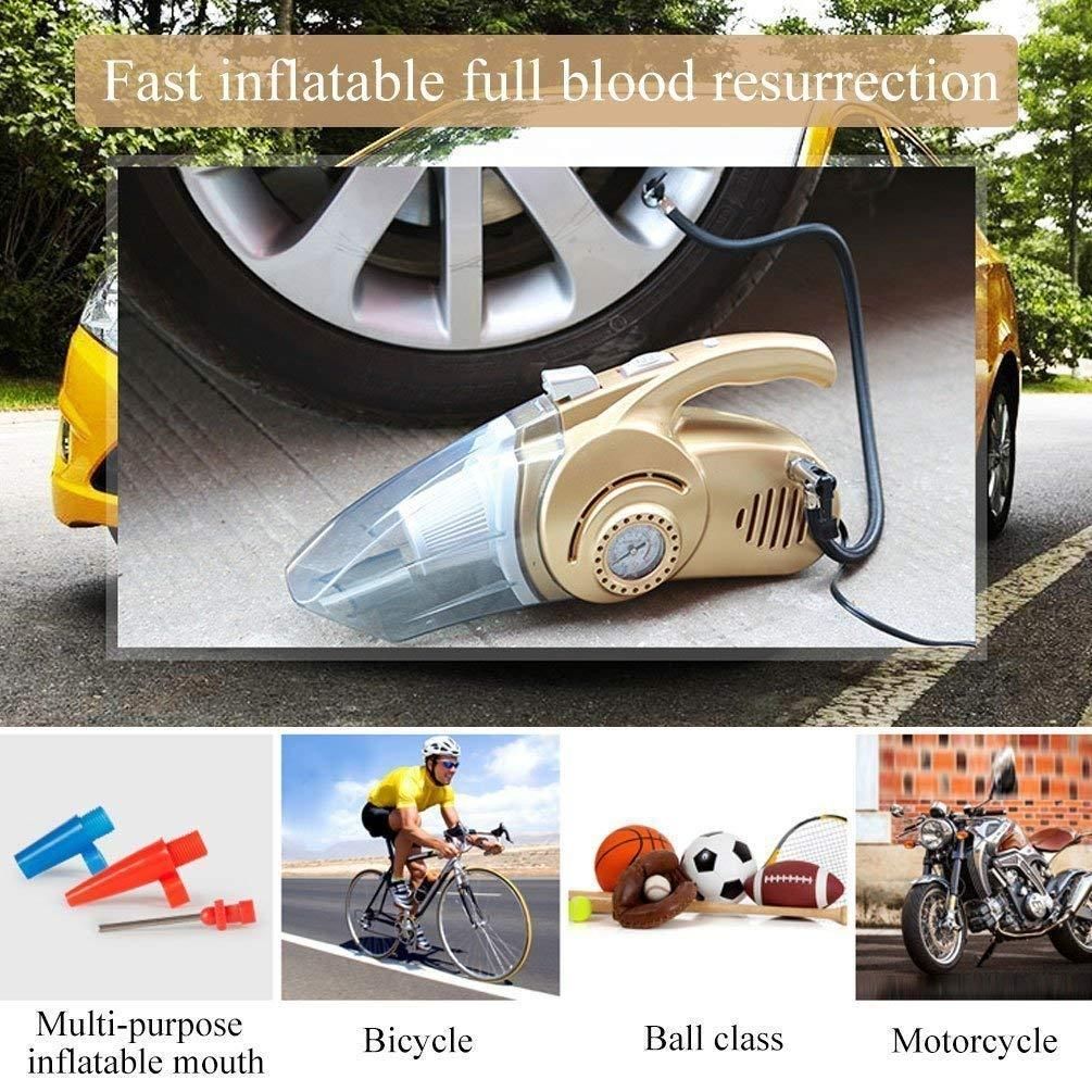 Portable Auto Air Pump & Vacuum: Corded Car Duster with Built-in Digital Tire Inflator
