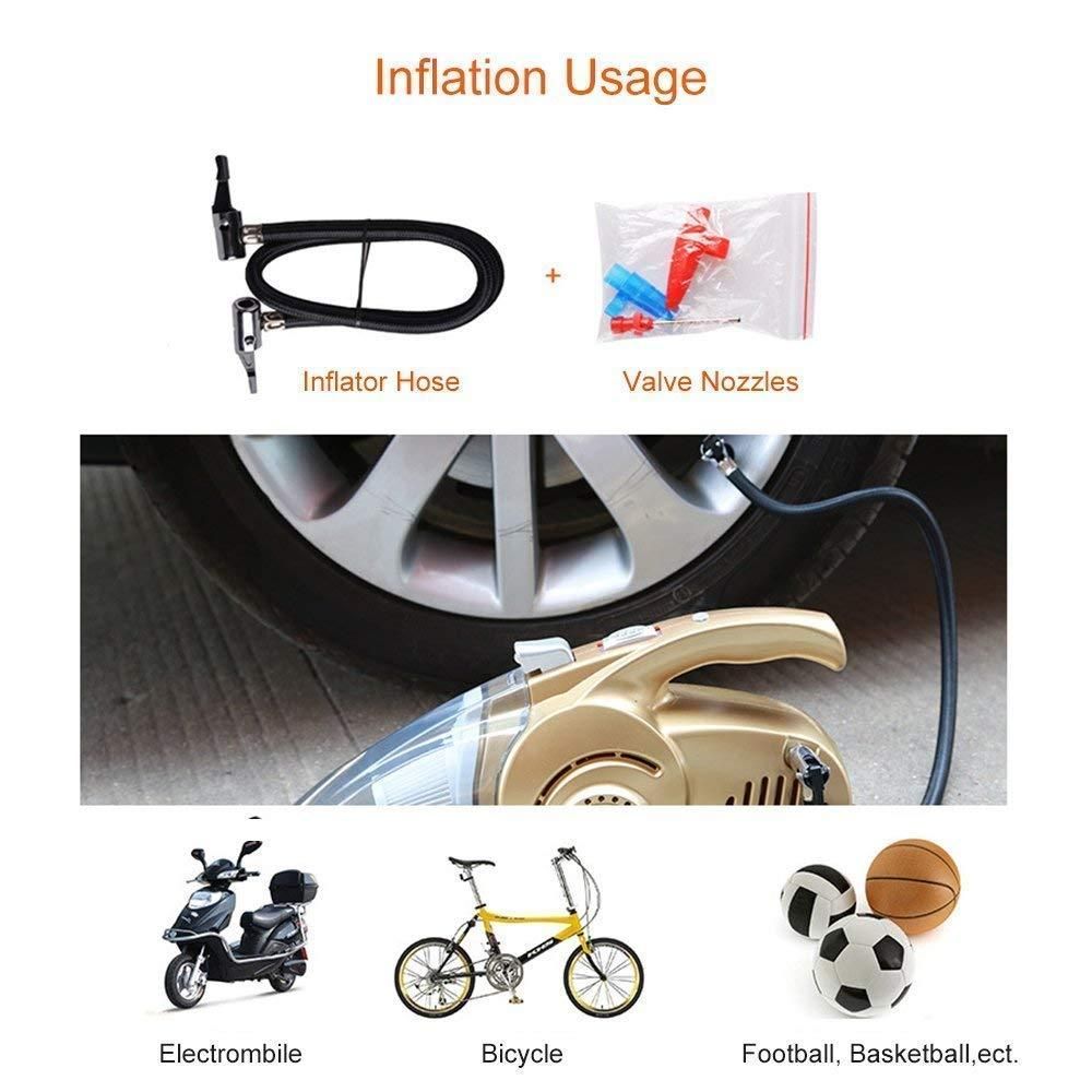 Portable Auto Air Pump & Vacuum: Corded Car Duster with Built-in Digital Tire Inflator