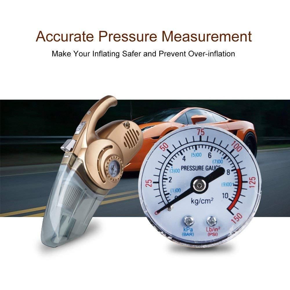 Portable Auto Air Pump & Vacuum: Corded Car Duster with Built-in Digital Tire Inflator